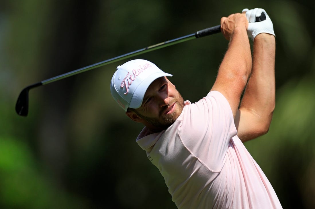 Wyndham Clark tees off hole two during the fourth and final round of The Players Championship PGA golf tournament Sunday, March 17, 2024 at TPC Sawgrass in Ponte Vedra Beach, Fla. Scottie Scheffler won at 20 under par and is the first defending champion in the 50 year history of the event. [Corey Perrine/Florida Times-Union]