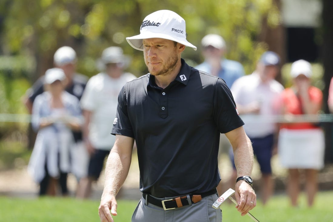 Mar 24, 2024; Palm Harbor, Florida, USA;  Peter Malnati walks onto the second green during the third round of the Valspar Championship golf tournament. Mandatory Credit: Reinhold Matay-USA TODAY Sports