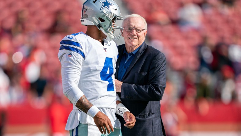 Dallas Cowboys' Dak Prescott and Jerry Jones