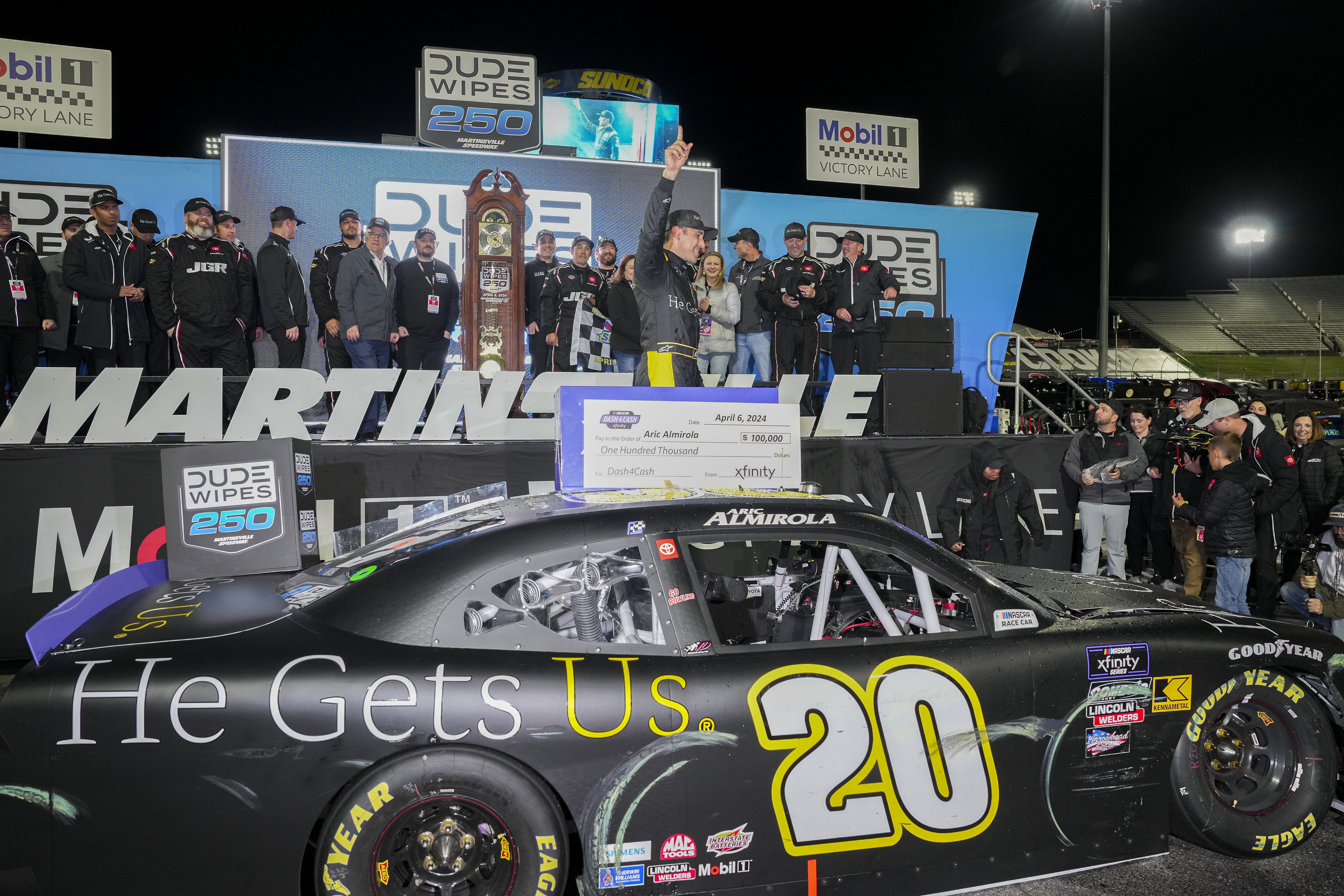 Aric Almirola Scores Emotional NASCAR Xfinity Win At Martinsville