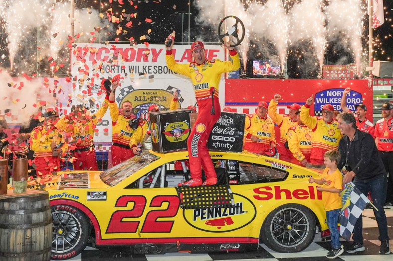 Logano claims million dollar NASCAR All Star win as Busch and Stenhouse