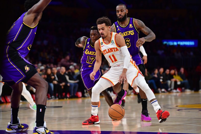 Trae Young against the Los Angeles Lakers