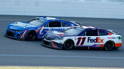 Despite their best intentions, Kyle Larson and Denny Hamlin race like rivals at Nashville