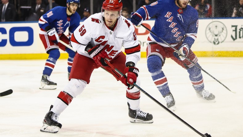 NHL: Stanley Cup Playoffs-Carolina Hurricanes at New York Rangers