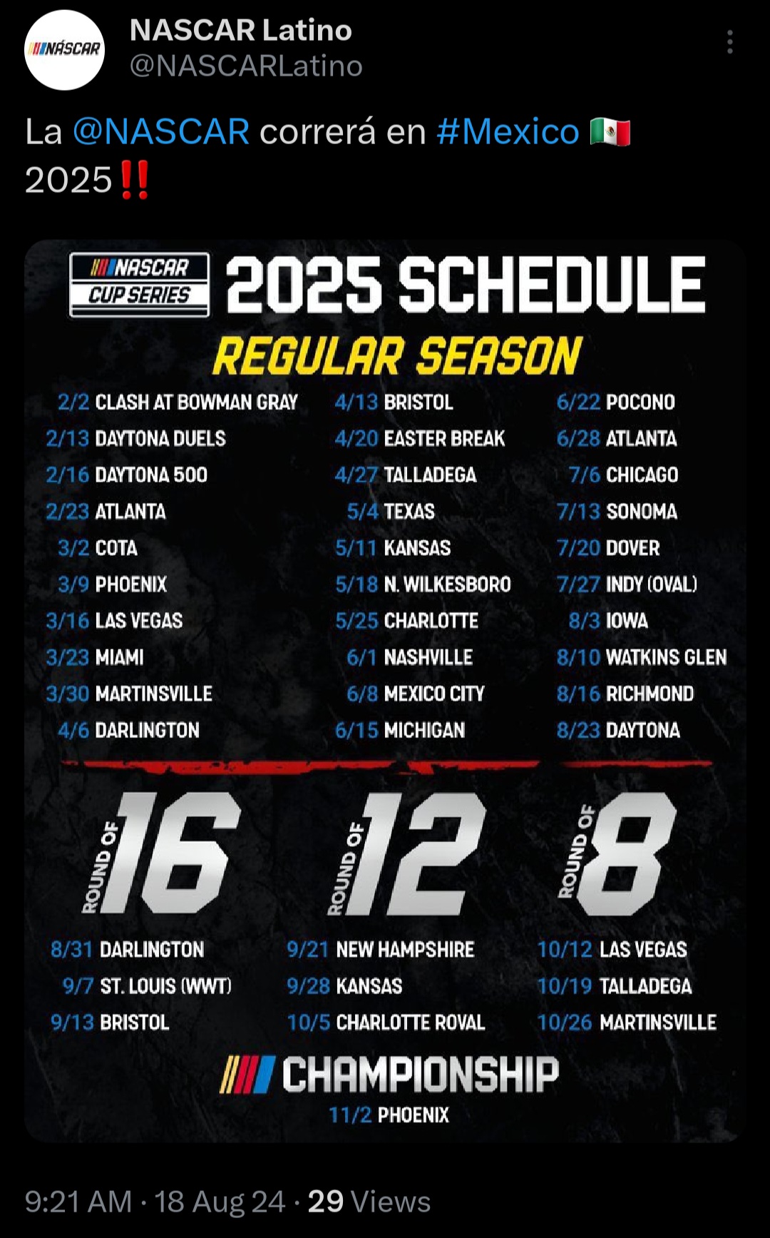 Dale Earnhardt Jr. opines on leaked 2025 NASCAR schedule