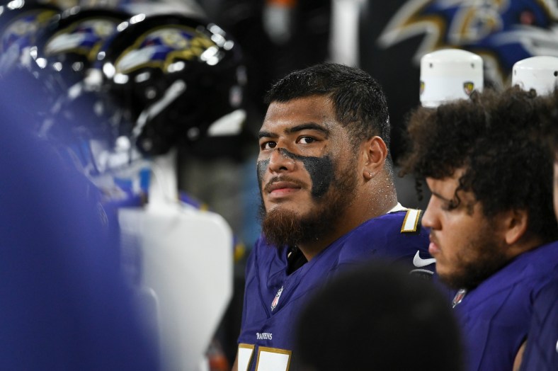 Baltimore Ravens' Daniel Faalele