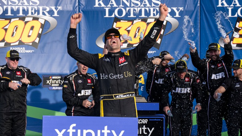 Aric Almirola opens his own NASCAR championship pursuit with Kansas win