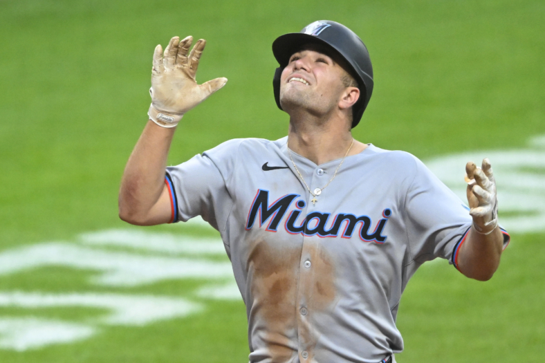 Miami Marlins center fielder Jakob Marsee
