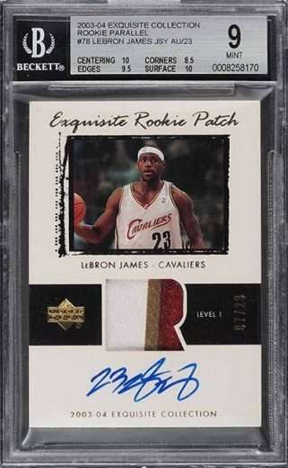 2003-04 Upper Deck Exquisite Collection Rookie Patch Autograph LeBron James /23