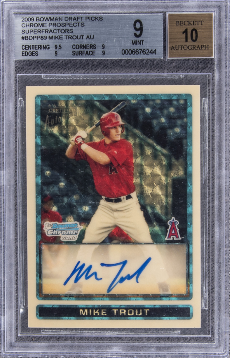 2009 Bowman Chrome Prospects Superfractor 1/1 Autograph Mike Trout