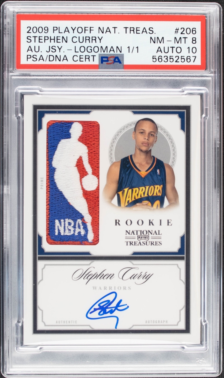 2009-10 Panini National Treasures Rookie Patch Autograph 1/1 Stephen Curry