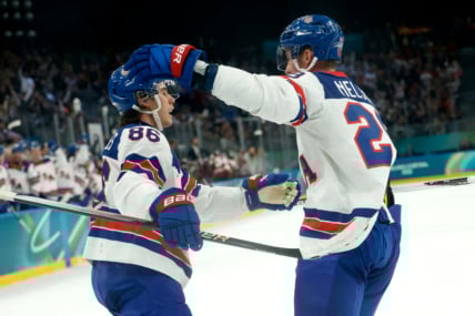 Olympics: Ice Hockey-Men Group C - LAT-USA