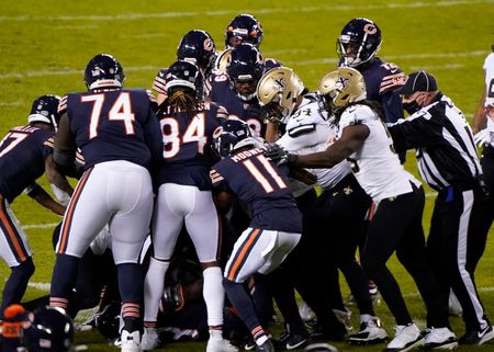 Bears WR Javon Wims was suspended for punching a Saints' player